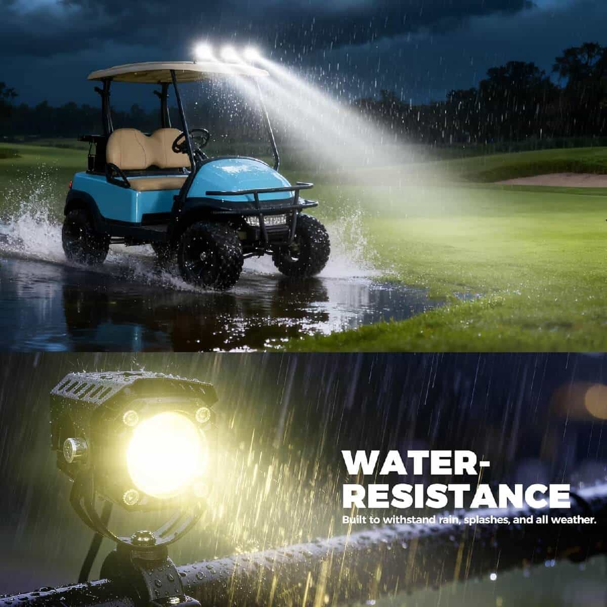 10L0l 5000 Lumens Universal Spot Flood Led Work Light Kit For Golf Cart, Utv, And Suv