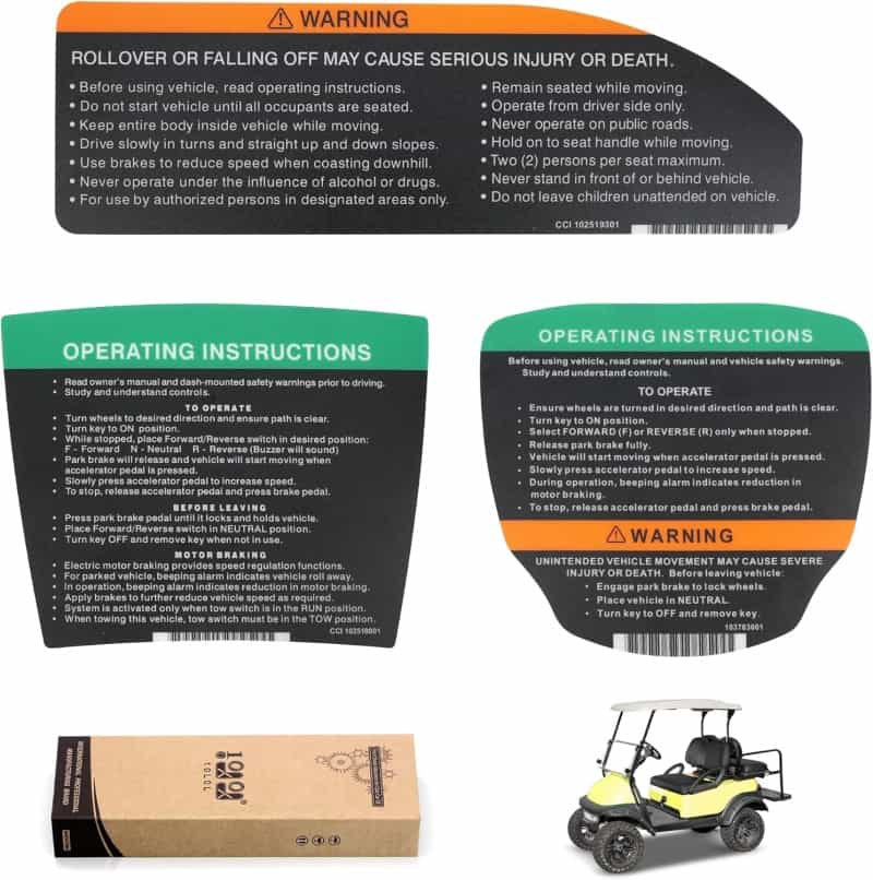 Club Car Precedent Steering Wheel & Dashboard Sticker Kit