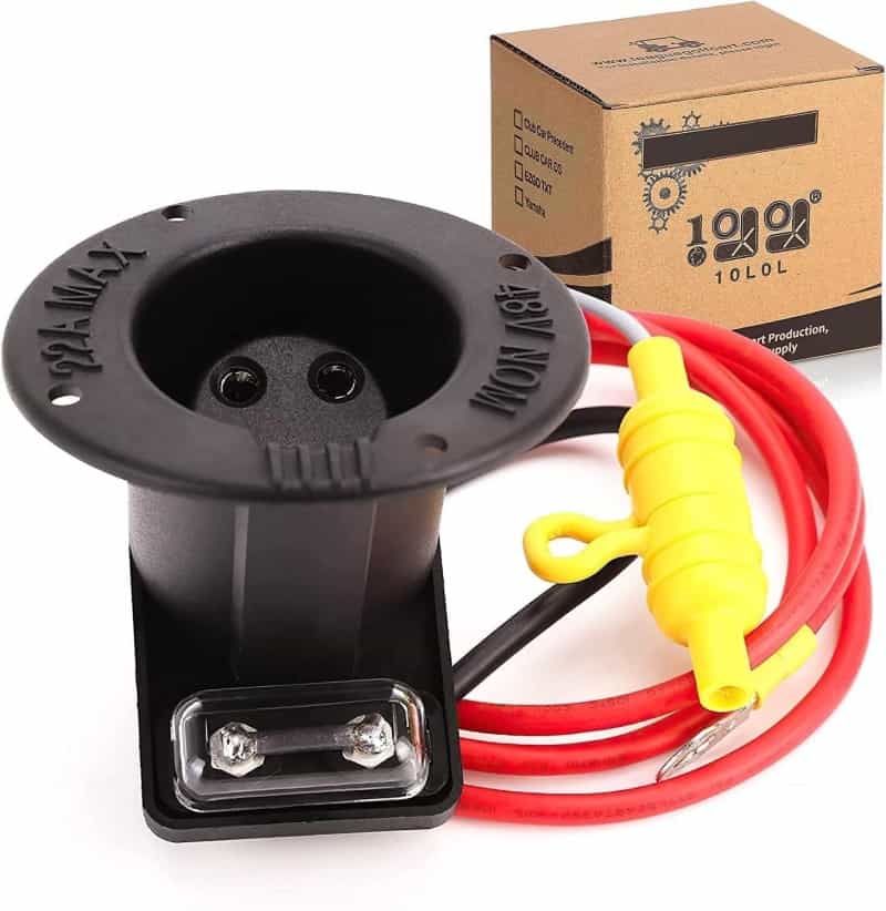 48V Golf Cart Charger Socket and Fuse Assembly for Club Car DS