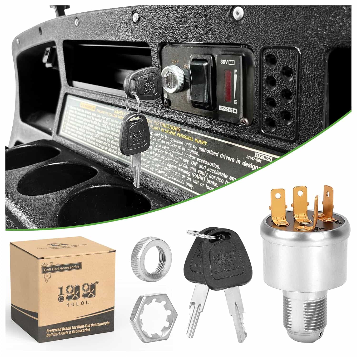 10L0l Golf Cart Unique Key Switch 33639-G03,Golf Cart Ignition Switch And Key Starter Switch
