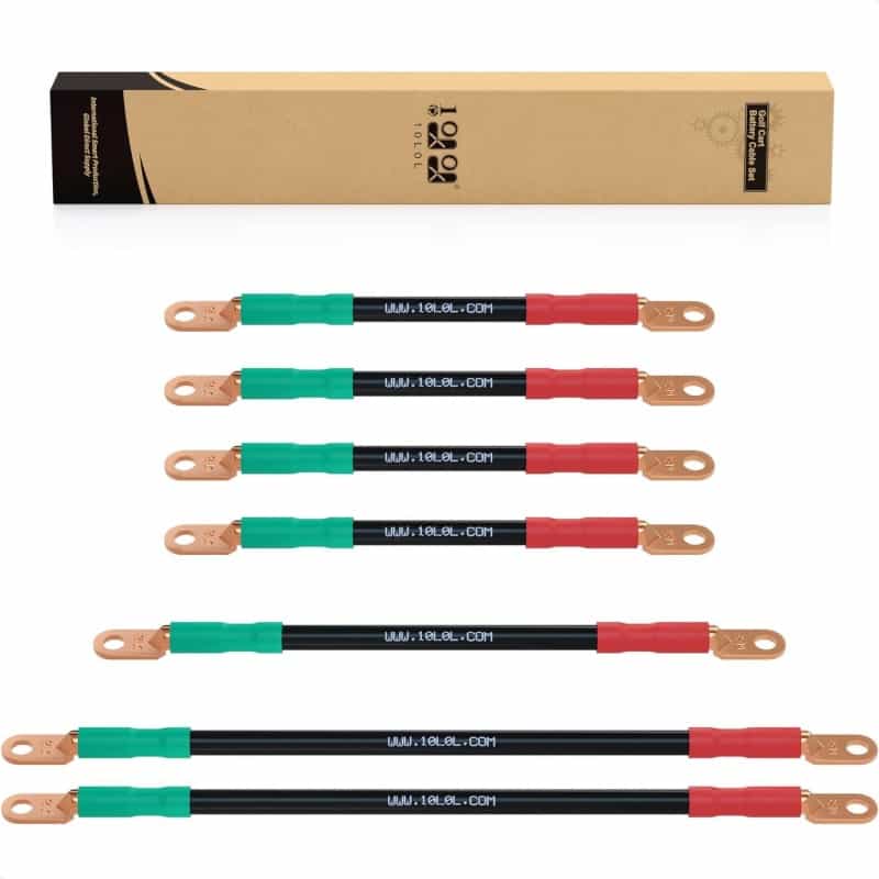 Golf Cart Battery Cables 36 And 48 Volt 4 Gauge Copper Wire For Ezgo Txt - 10L0l