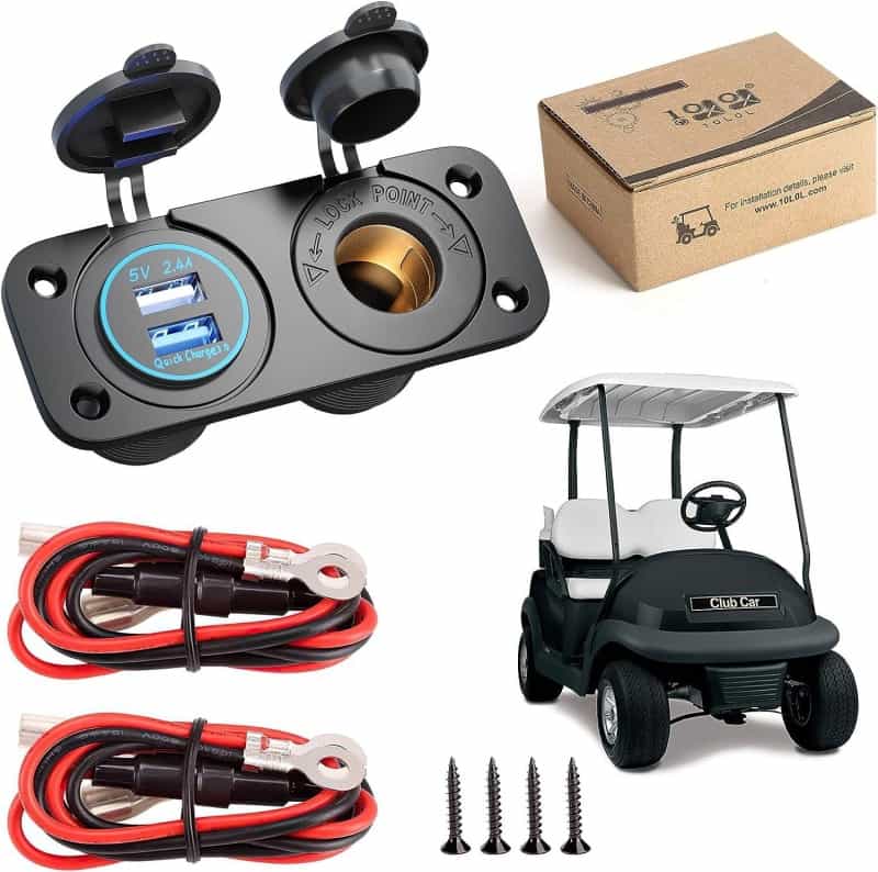 10L0L 12V Dual USB Charger with Cigarette Lighter Outlet