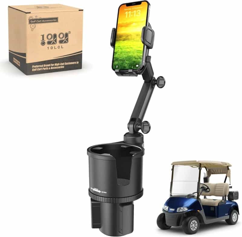 Universal Golf Cart Phone Holder With Cup Holder 360° Rotation - 10L0l