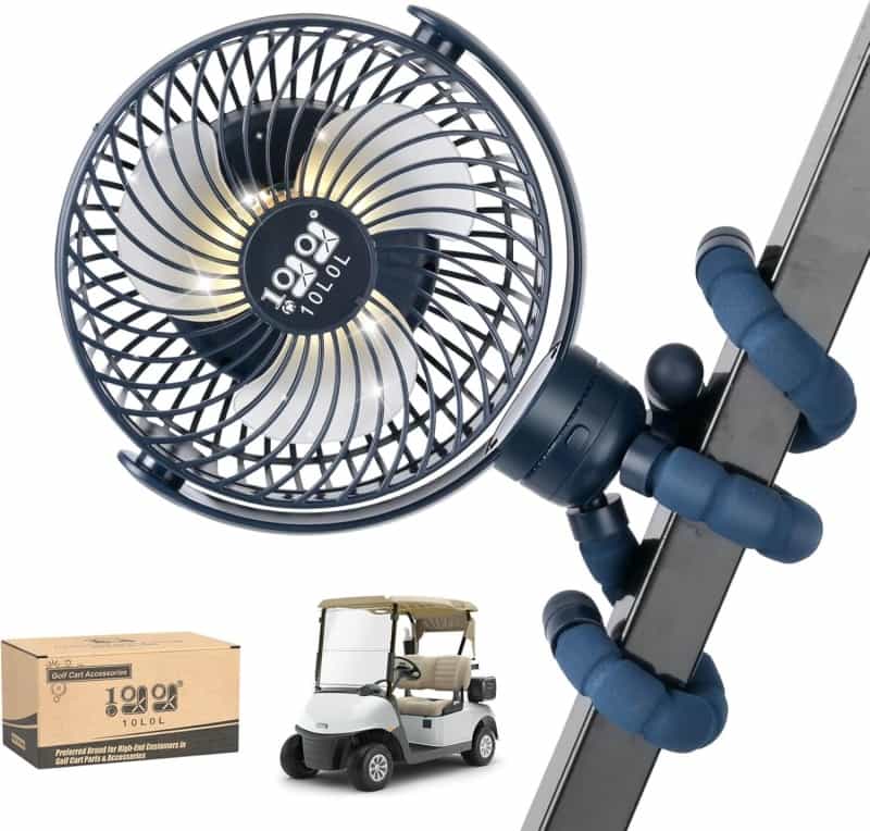 Golf Cart Fan with Flexible Tripod Stand