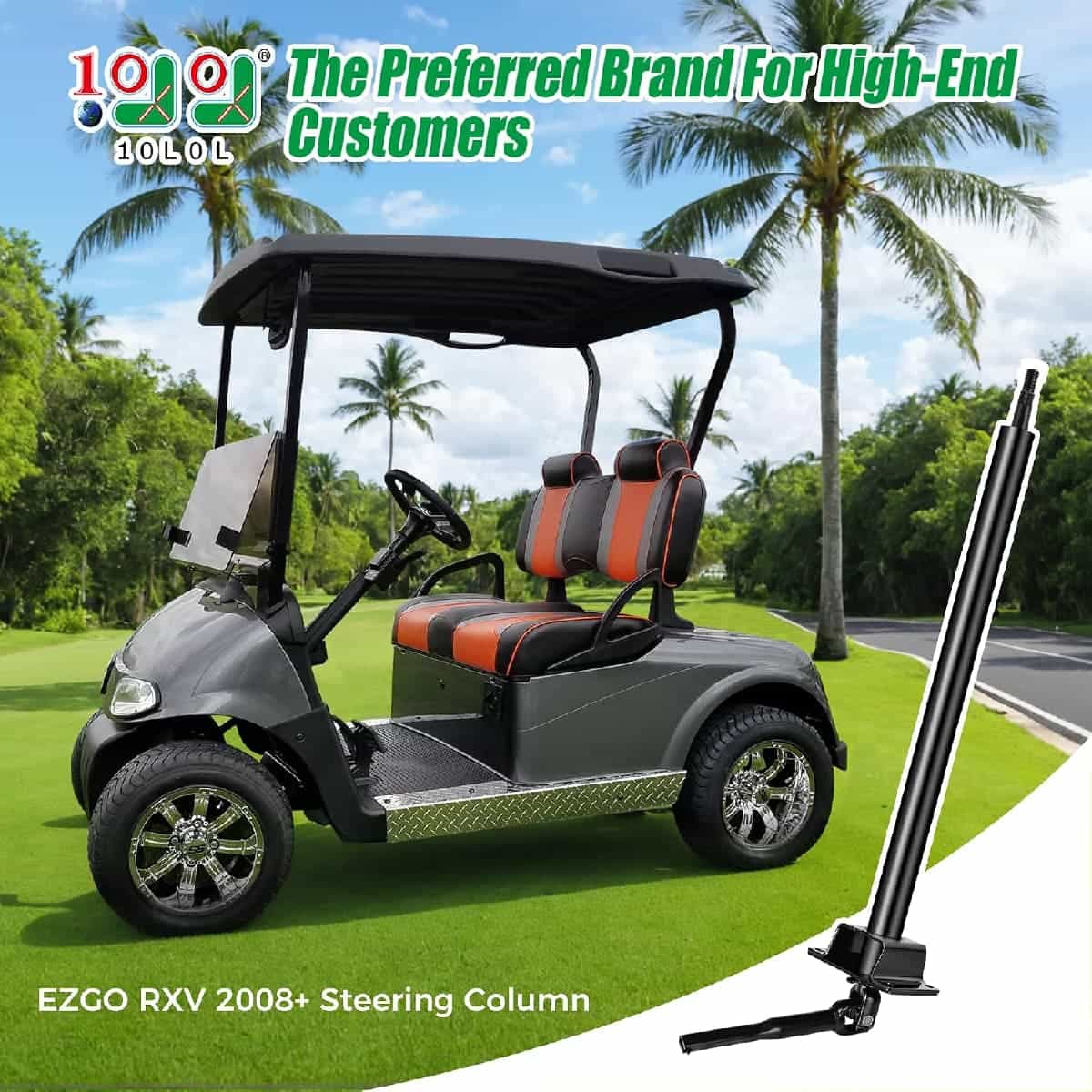 Golf Cart Steering Column Shaft Assembly For Ezgo Rxv 2008-2019 (Oem 608117 Replacement)