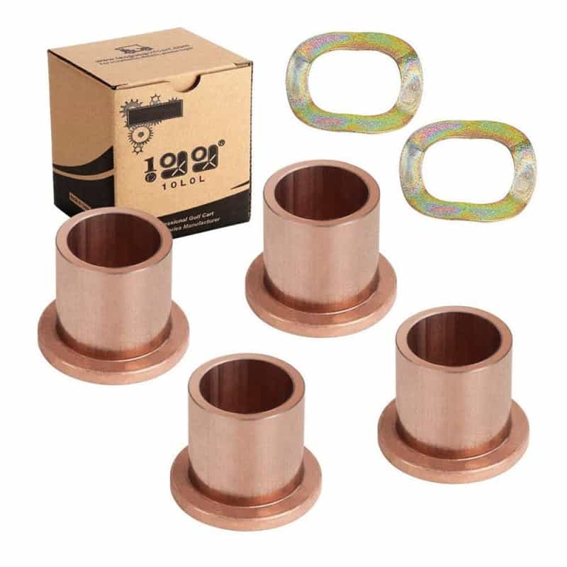 Golf Cart Flanged Spindle Bronze Bushing, King Pin Steering Knuckle Bushing Kit - 10L0l