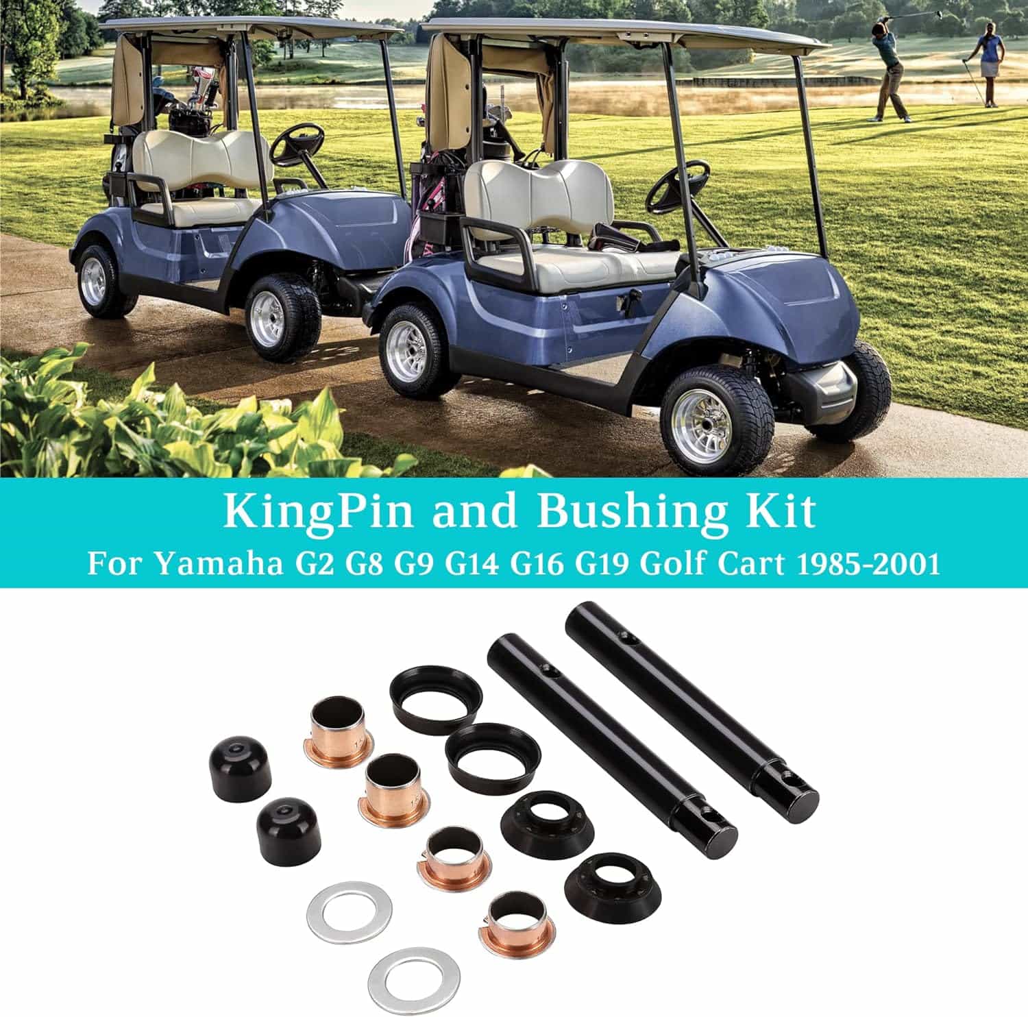 Golf Cart King Pin & Bushing Kit For Yamaha G2 G8 G11 G14 G16 G19 G20 - 10L0l