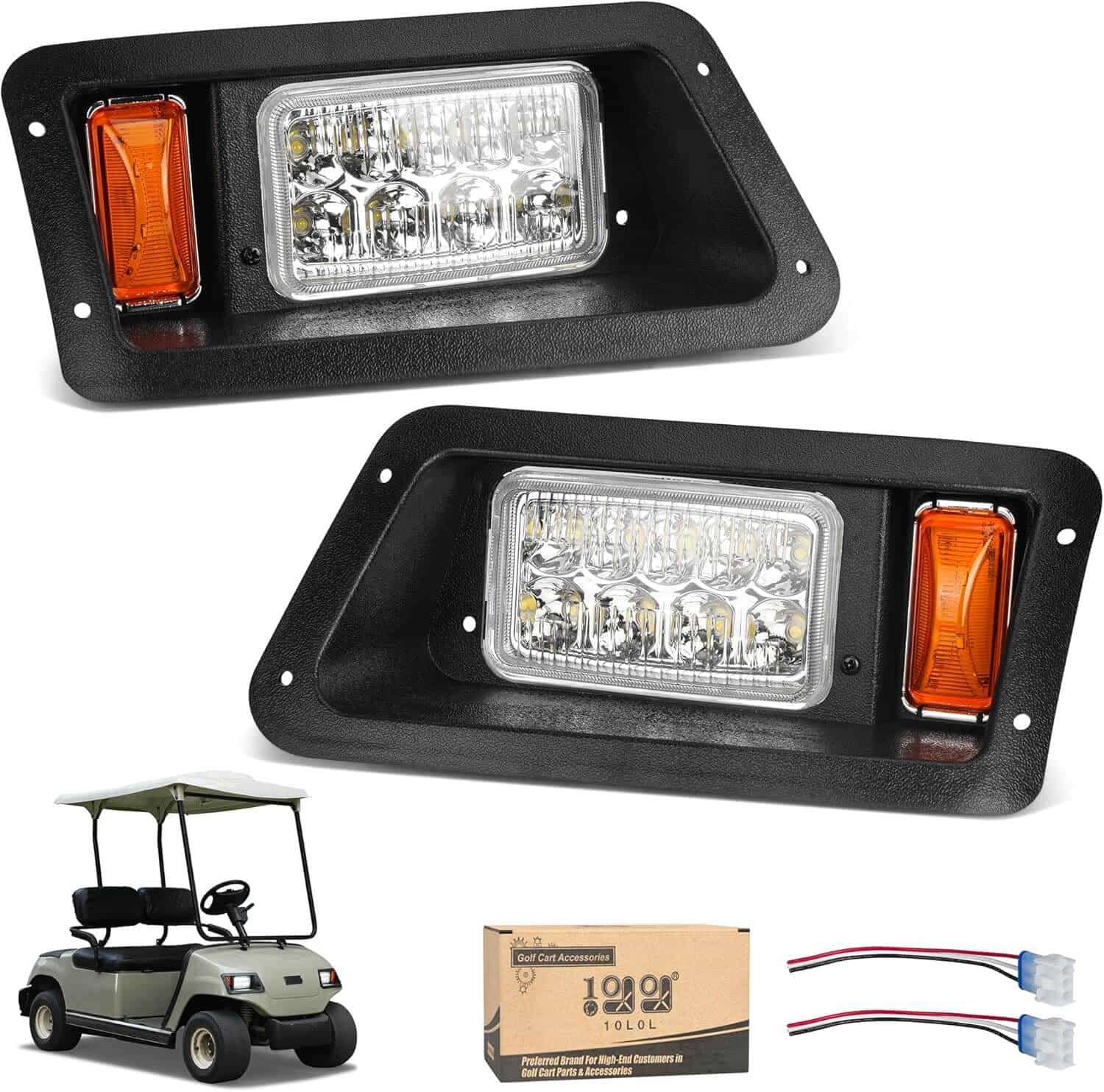 12V Golf Cart Headlight Kit For Yamaha G14 G16 G19 G22 Gas Or Electric - 10L0l
