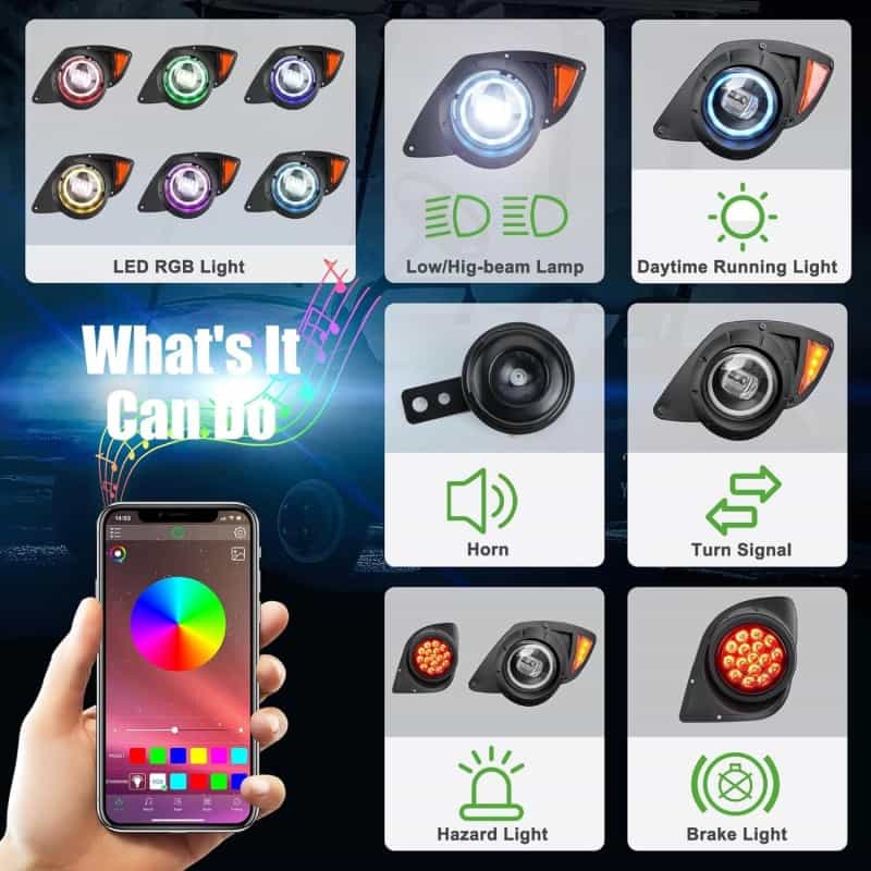 RGB Music Mode Golf Cart Light Kit for Yamaha G29 Drive