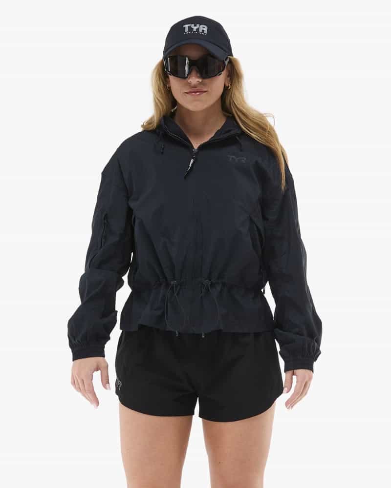 Women's Full Zip Windbreaker - Black