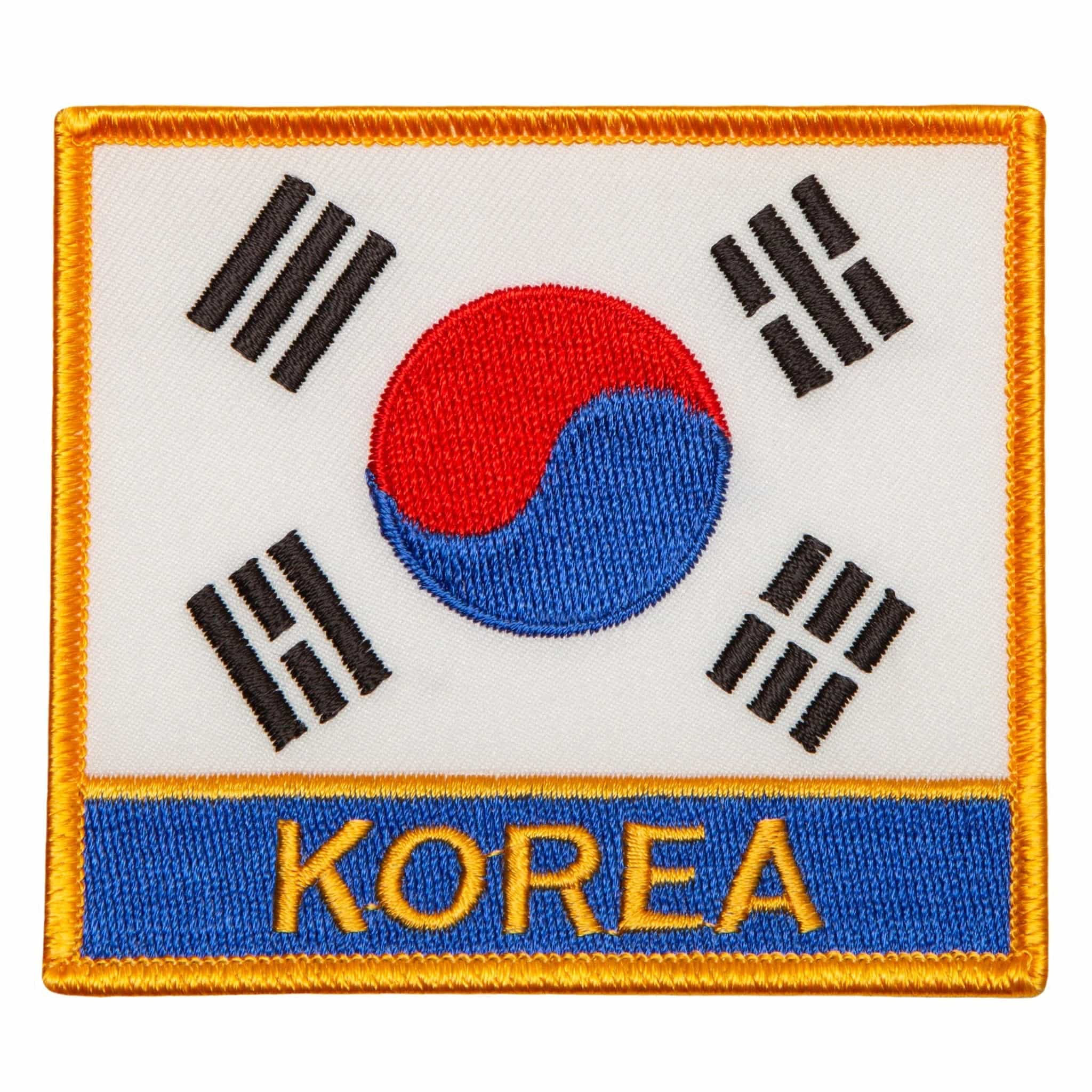 Korea Flag Embroidered Patch 4" x 3"