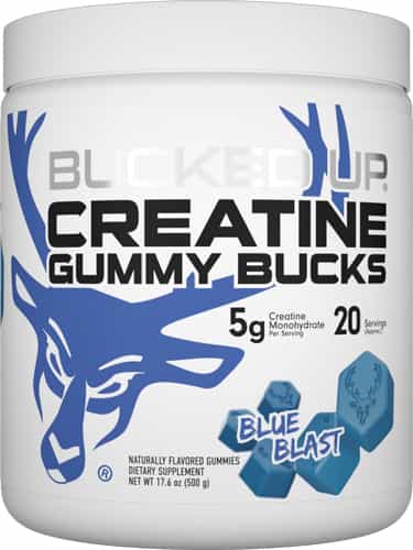 Bucked Up Creatine Gummies Blue Blast 20 Servings