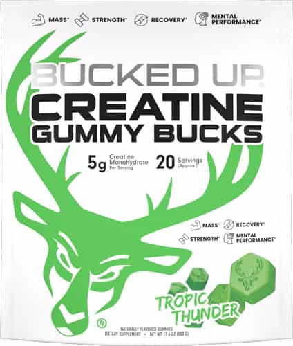 Bucked Up Creatine Gummies Tropic Thunder 20 Servings
