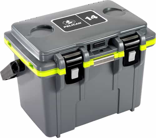 Pelican Coolers Im 14 Quart Dkgray\/Green W\/Dry Storage