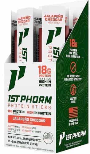 1St Phorm Protein Beef Sticks Jalepeno Cheddar 15 Sticks