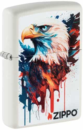 Zippo Windproof Lighter White Matte Eagle