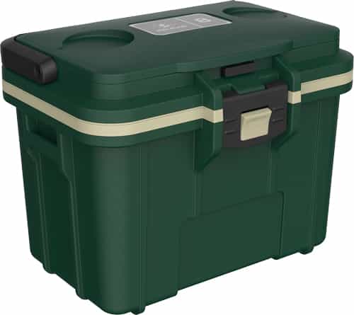 Pelican 8 Quart Cooler Hunter Green/Tan with Ice Pack