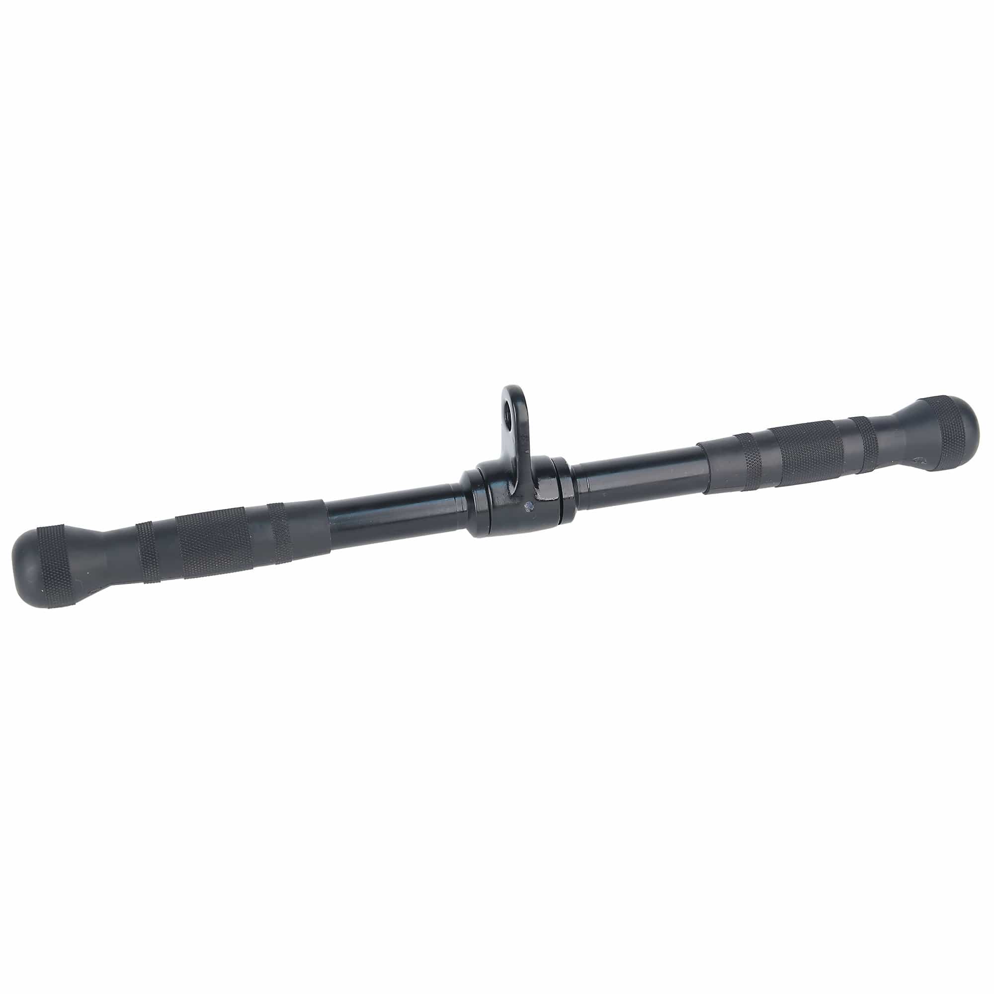 Straight Attachment Bar, Revolving Swivel And Rubber Grips, All Black