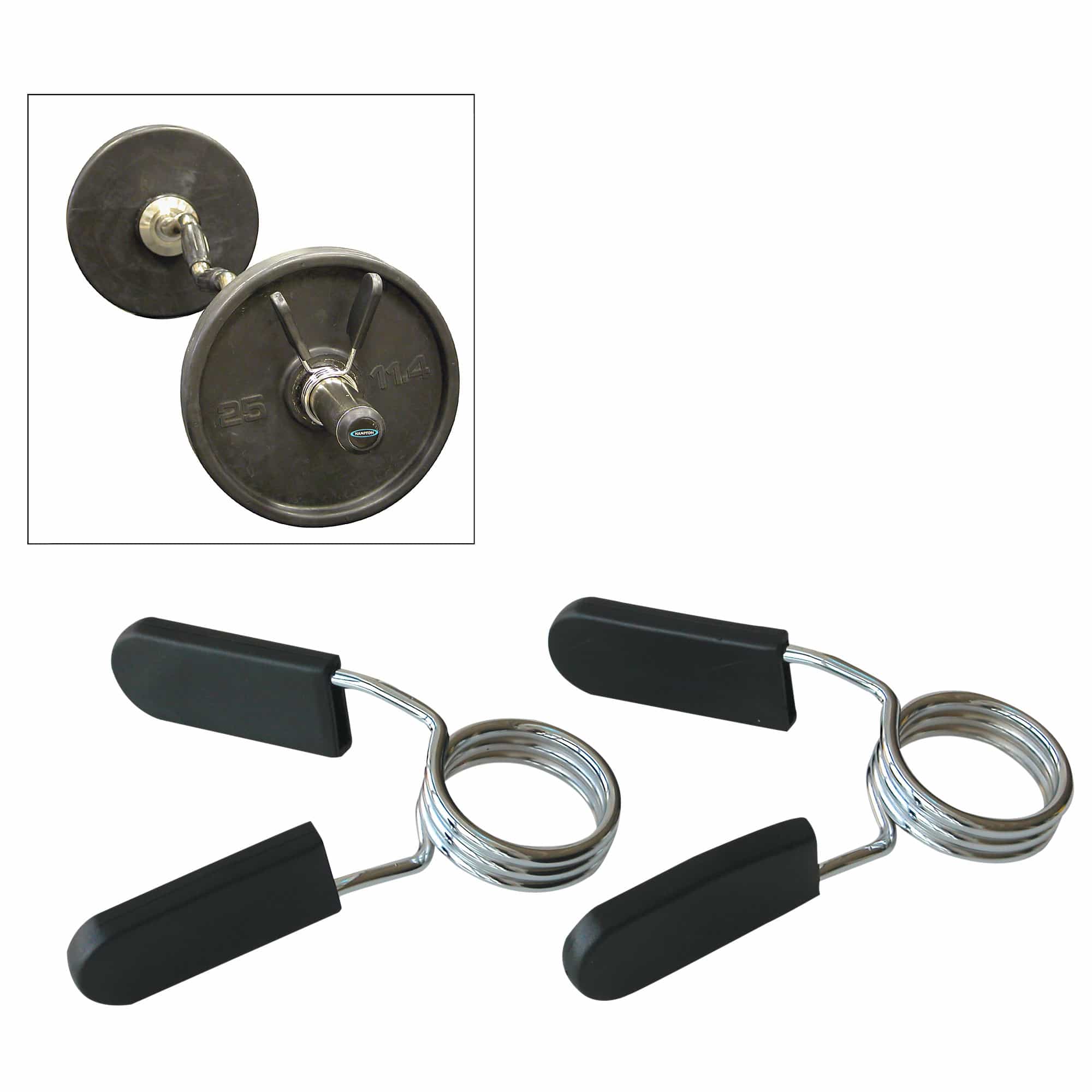 Spring Collars For Olympic/International Bars, Fits 2" Sleeves, Pair