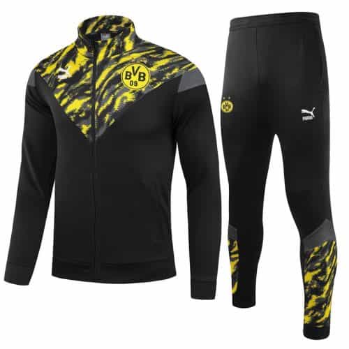 2021-2022 Dortmund Jacket + Pants Training Suit Black
