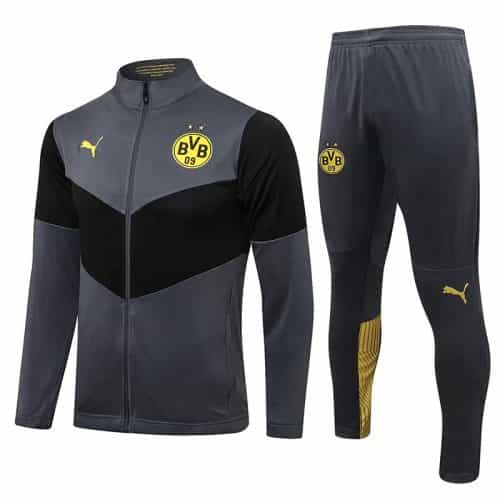 2021-2022 Dortmund Jacket + Pants Training Suit Grey