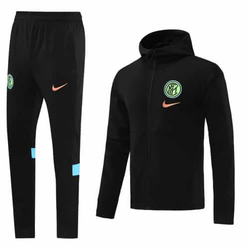 2021-2022 Inter Milan Hoodie Jacket + Pants Training Suit Black