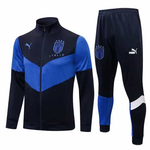 2021-2022 Italy Jacket + Pants Training Suit Blue