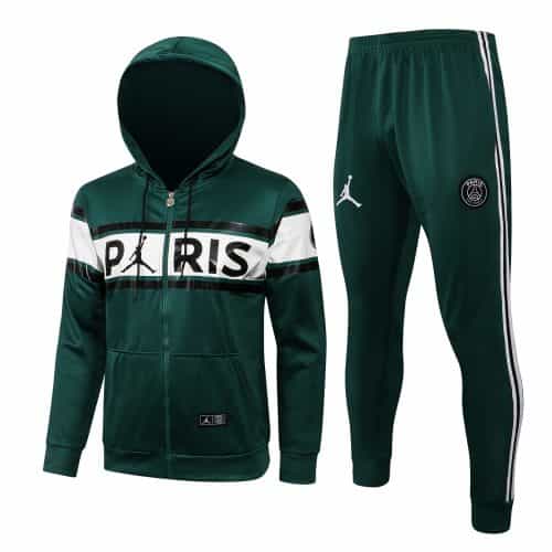 2021-2022 Psg Hoodie Jacket + Pants Training Suit Green