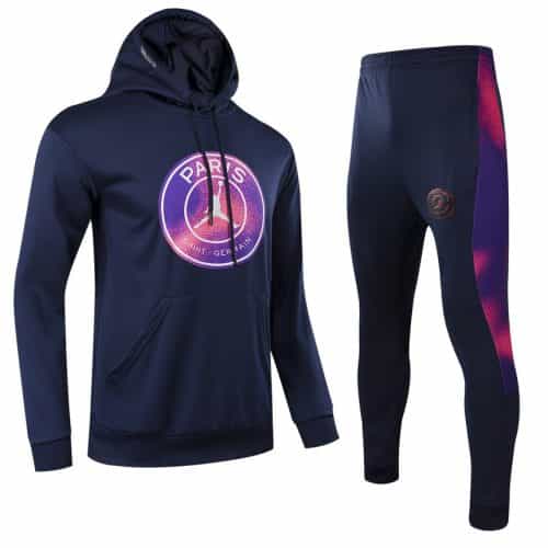 2021-2022 Psg Hoodie Training Suit Blue