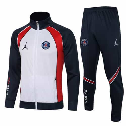 2021-2022 Psg Jacket + Pants Training Suit High Collar White