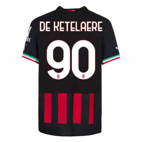 2022-2023 Ac Milan De Ketelaere #90 Home Soccer Jersey