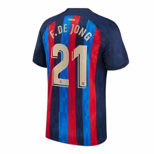 2022-2023 Barcelona F. De Jong #21 Home Soccer Jersey