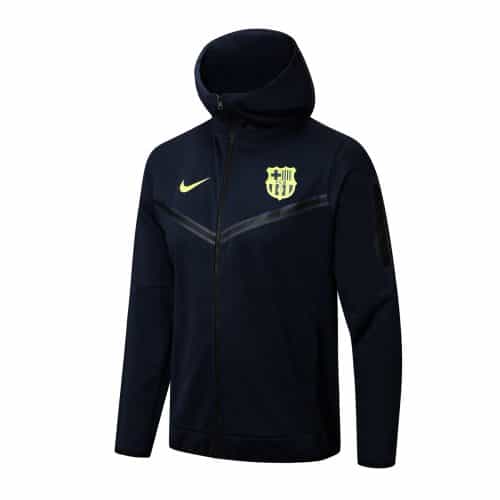 2022-2023 Barcelona Hoodie Jacket + Pants Training Suit Blue