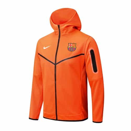 2022-2023 Barcelona Hoodie Jacket + Pants Training Suit Orange