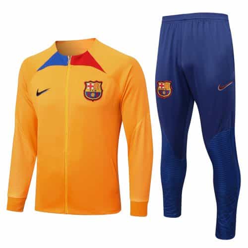 2022-2023 Barcelona Jacket + Pants Training Suit Orange