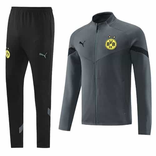 2022-2023 Dortmund Jacket + Pants Training Suit Light Gray