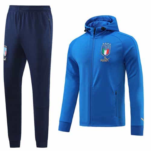 2022-2023 Italy Hoodie Jacket + Pants Training Suit Blue