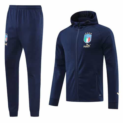 2022-2023 Italy Hoodie Jacket + Pants Training Suit Dark Blue