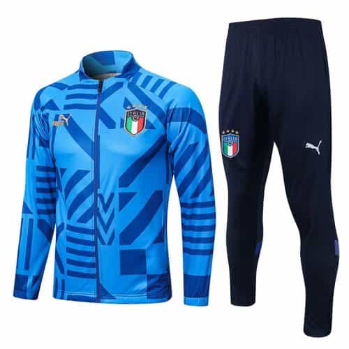 2022-2023 Italy Jacket + Pants Training Suit Blue