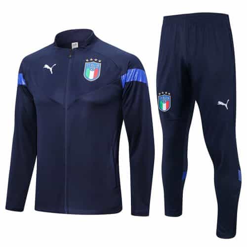 2022-2023 Italy Jacket + Pants Training Suit Dark Blue