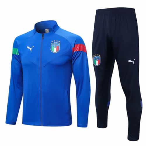 2022-2023 Italy Jacket + Pants Training Suit Light Blue