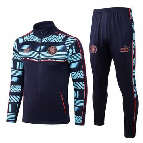 2022-2023 Manchester City Jacket + Pants Training Suit Dark Blue