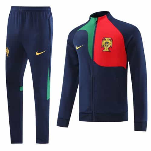 2022-2023 Portugal Jacket + Pants Training Suit Dark Blue