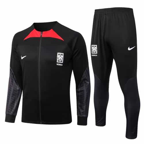 2022-2023 South Korea Jacket + Pants Training Suit Black