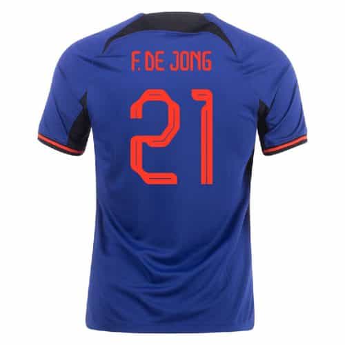 2022 Netherlands F. De Jong #21 Away Soccer Jersey