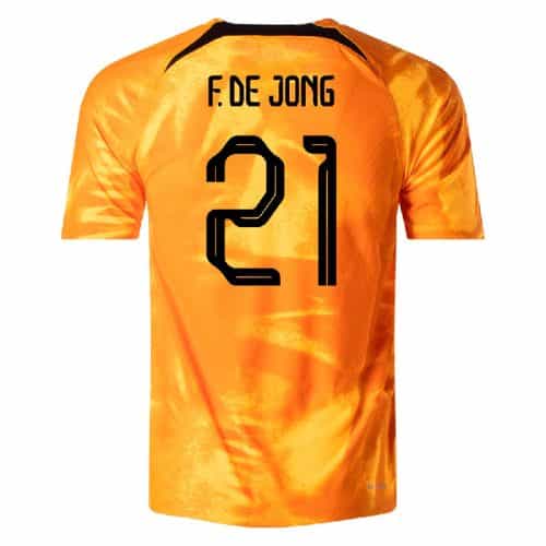 2022 Netherlands F. De Jong #21 Home Soccer Jersey
