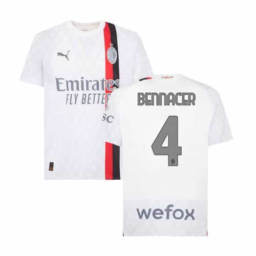 2023-2024 Ac Milan Bennacer #4 Away Soccer Jersey