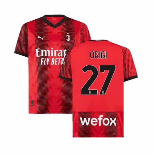 2023-2024 Ac Milan Origi #27 Home Soccer Jersey