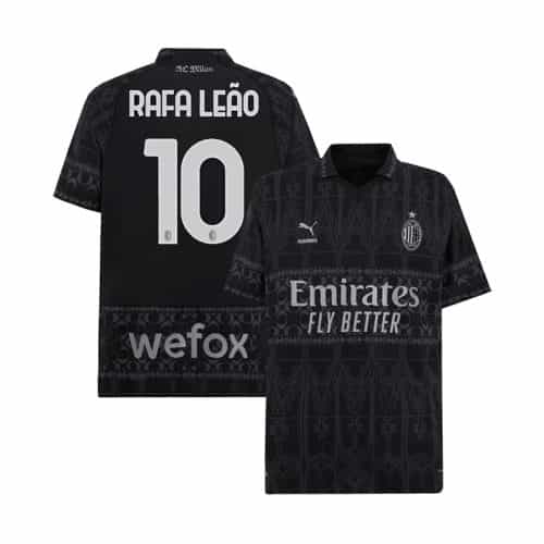 2023-2024 Ac Milan Rafa Leao #10 Fourth Dark Soccer Jersey