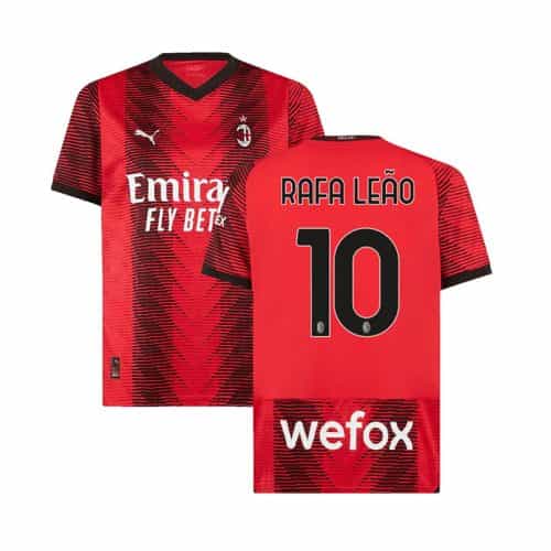 2023-2024 Ac Milan Rafa Leao #10 Home Soccer Jersey